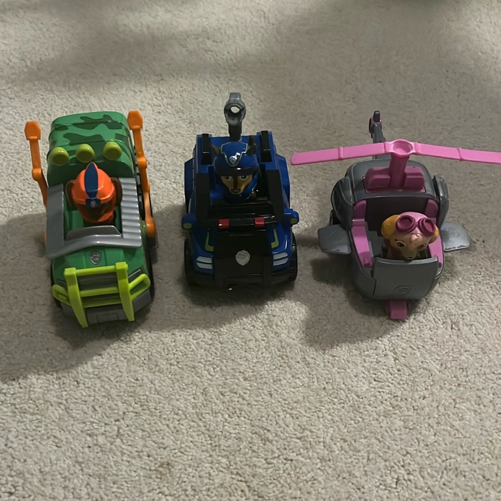 Paw Patrol vehicles and action figures